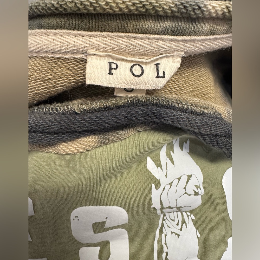 Upcycled POL Sweatshirt with Smokey Bear Resist #232 - Picture 5 of 5